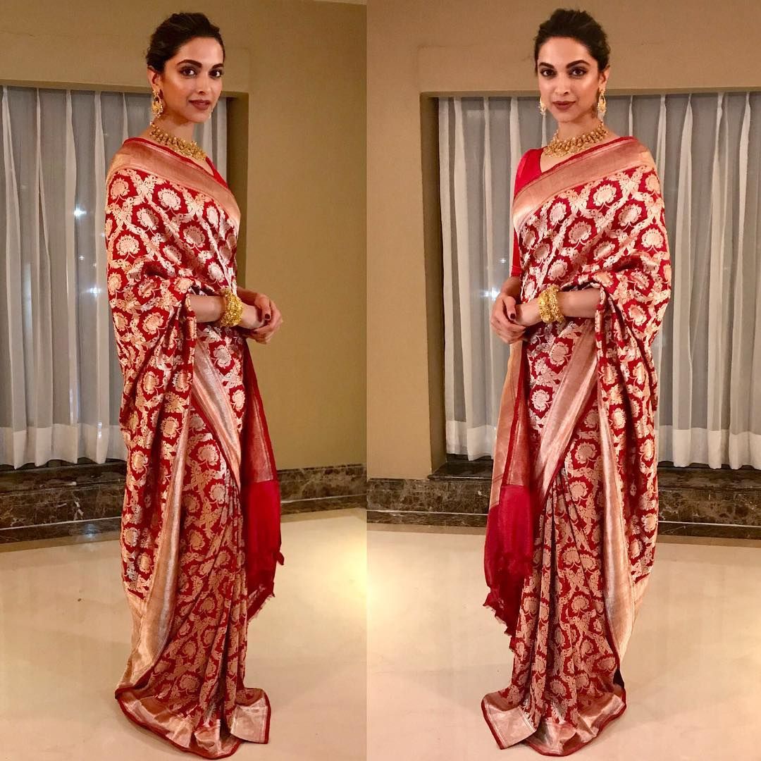 Deepika padukone wedding red saree best sale